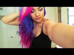 For pink hair color for olive skin tone, a warm pastel pink is a safe, complementary choice. How I Did My Purple Pink Turquoise And White Hair Ombre Tips Youtube