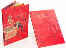 Royal Indian Wedding Card In Pink Red And Royal Procession Image Royal Indian Wedding Indian Wedding Cards Wedding Cards