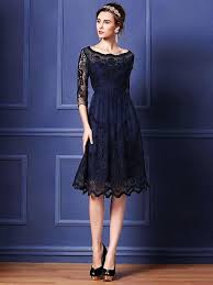Black Dress 3 4 Sleeve Knee Length A Line Scoop Neck Knee Length Polyester Lace Mother Of The Bride Dress 617 Lace By 2020 Us 79 99 Mother Of Groom Dresses Occasion Dresses Wedding Mothers Dresses