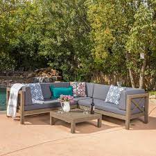 Found It At Wayfair Lejeune 4 Piece Outdoor Seating Group With Cushion Outdoor Sectional Wicker Outdoor Sectional Outdoor Sofa