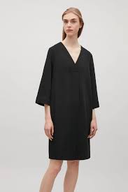 Cos Image 2 Of Crossover V Neck Dress In Black Dresses Formal Elegant V Dress Chemise Dress