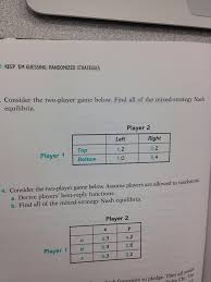 What is mixed strategy in game theory? Do Not Do 14 Only The 2x2 Box On The Top Find Chegg Com