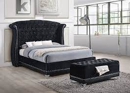 This snowy hue works well in nearly every color palette, so decorating is simple. Barzini Queen Tufted Upholstered Bed Black Coaster Fine Fu