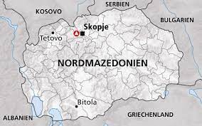 Es grenzt im norden an serbien, im osten an bulgarien, im süden an griechenland, im westen an albanien und im nordwesten an das kosovo. Nordmazedonien