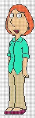 Easy pixel art pixel art grid peter griffin pixel pattern pattern art stitch character pix art pixel art templates pony bead patterns. Minecraft Pixel Art On Twitter Lois From Family Guy Minecraft Pixel Template Http T Co 9culfjaxjd