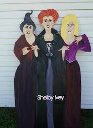 Hocus Pocus Inspired Sanderson Sisters Plywood Yard Art Halloween Decoration Pa Halloween Yard Art Halloween Outdoor Decorations Fun Diy Halloween Decorations