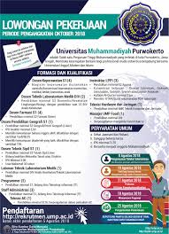 216 lowongan kerja batam bulan april 2021. Lowongan Kerja Universitas Muhammadiyah Purwokerto Ump Ika Um