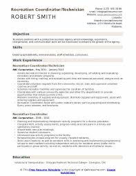 Recreation Coordinator Resume Samples Qwikresume