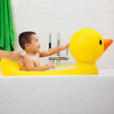 Recommended for babies who can sit up independently. Munchkin White Hot Inflatable Duck Tub Babylist Store