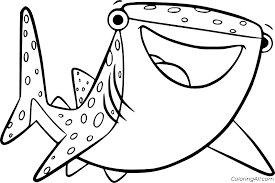 Printable finding nemo shark pdf coloring page. Destiny The Whale Shark Coloring Page Coloringall
