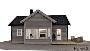 Gråhø med og uten hems har identisk eksteriør og planløsning i 1. Mariero 2