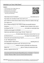 Arbeitsblatt Mit Luckentext Zum Thema Halle Saale Arbeitsblatter Unterricht Schule Berufsorientierung