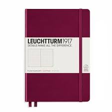 Leuchtturm1917 Notebook A5 Port Red Bookbinders Australia Hardcover Notebook Page Marker Dot Grid Notebook