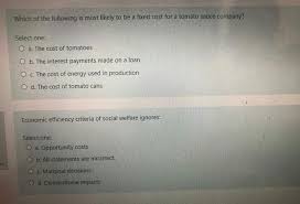 Equals marginal cost when average total cost is at its minimum b. Solved Which Of The Following Is Most Likely To Be A Fixe Chegg Com