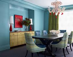 The white coloring on the wood walls bring your eyes from up high to low. Turquoise And Red Turquoise Dining Room Turquoise Room Dining Room Design