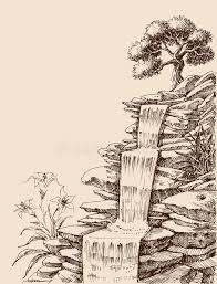 Beautiful mountain scenery drawing with waterfall step by step. Water Fall The Name Of This Waterfalls Is Huangguoshu Located In Guizhou Provin Sponsored S Nature Art Drawings Art Drawings Sketches Simple Nature Sketch