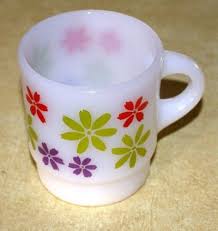(i am only showing one to give you a better idea of what it looks like.) however, the design is a vertical ribbed. Vintage Anchor Hocking Fire King Colorful Flower Power C Handle Vintage Coffee Cups Vintage Dishware Vintage Dishes Antiques