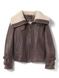 Leather Sherpa Bomber Jacket Outerwear Women Holiday Fashion Fashion