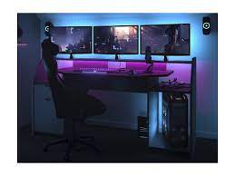 .27.5 / 5.5 / 8.5 cm gewicht 45 g. Gaming Schreibtisch Moba Mit Stauraum Led Beleuchtung Grau