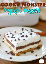 Cookie Monster Layered Dessert Recipe Layered Desserts Desserts Monster Cookies