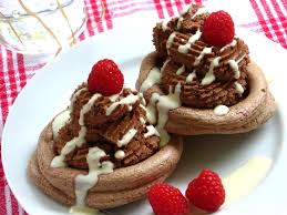 Chocolate Pavlovas With Chocolate Mascarpone Mousse Sweets Treats Desserts Dessert Recipes
