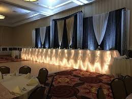 Black And Gold Backdrop Curtains Backdrop Bling Crystals Uplights Black Gold Sequin Lighting Wedding Reception Valance Curtains Home Decor Home