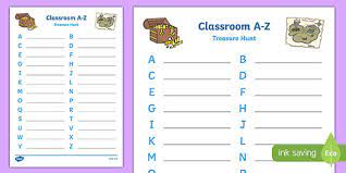 It only takes a few seconds to upload your receipt. Classroom A Z Scavenger Hunt Blank Template Teacher Made