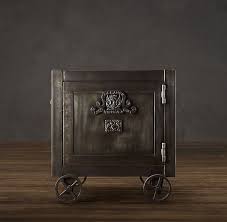 19th C Mercantile Iron Safe Side Table Antique Safe Side Table Safe Vault