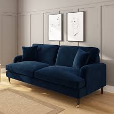 No matter how you plan to use your bedroom bench or settee, you'll find. Payton Dark Navy Blue Velvet 3 Seater Sofa Furniture123