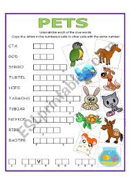 Crossword puzzles are for everyone. Double Puzzle Pets Key Esl Worksheet By Lupiscasu