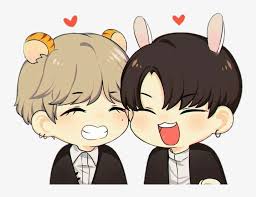 Image of v and jungkook anime by ayatabangtangirls on deviantart. Bts Taehyung Jungkook Vkook Chibi Fanart Taekook Anime Transparent Png 734x551 Free Download On Nicepng