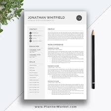 (receive the 1 + 2 page cv versions, portfolio page and cover letter). Resume Template 3 Page Cv Template Professional Resume Design Cover Letter Ms Word Instant Download The Jonathan Resume Plannermarket Com Best Selling Printable Templates For Everyone
