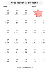 You can find concepts like horizontal, vertical addition etc in this workbook. Grade 1 Mixed Addition Subtraction Up To 100 Math School Worksheets For Primary And Elementary Math Education