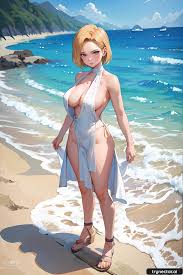 AI generated original android 18 hentai pictures about  alternative_costume(別コス) barefoot(裸足) - 同人圖