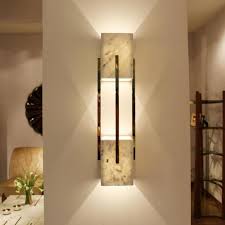11 Off Studio Ha Condotto La Lampada Da Parete Di Marmo Apparecchio Di Illuminazione Per Living Room Hotel Di Trucco Led Arandela Da Comodino Spogliatoio Lungo Illuminazione Dello Specchio