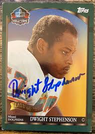 DWIGHT STEPHENSON Signed Hall of Fame Autograph Dolphins HOF 1998 Topps  AUTO!
