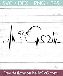 Download Fishing Heartbeat Svg Free Svg Files Hellosvg Com