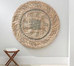 S For Over The Fireplace Round Woven Disc Wall Art Potterybarn Woven Wall Art Baskets On Wall Basket Wall Art