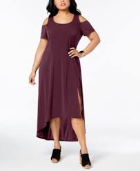 Ny Collection Plus Size Cold Shoulder Maxi Dress Purple 3x Dresses With Leggings Plus Size Dresses Dresses