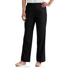 Womens Elastic Waistband Woven Pull On Pants Available In Regular And Petite