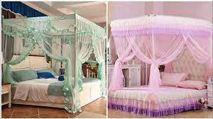 The sheer bed canopy installs easily into the ceiling with the hook and wall plug provided. Most Amazing Modren Mosquito Net Home And Net Curtains Youtube