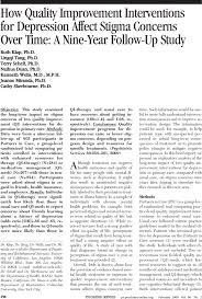 How Quality Improvement Interventions for Depression Affect Stigma Concerns  Over Time: A Nine-Year Follow-Up Study