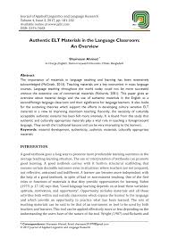 This firm foundation piece will really get them off on the right foot. Pdf Authentic Elt Materials In The Language Classroom An Overview