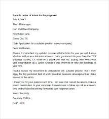A letter adds more personality a job application letter can impress a potential employer and set you apart from other applicants. Free 11 Employment Letter Samples In Ms Word Pdf
