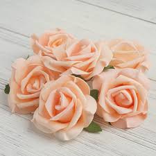 Buy silk flowers wholesale, simply register your business and start saving on fake flowers, floral supplies, vases and more. 6 Pcs 4 Au Peach Real Touch 3d Artificial Diy Foam Rose Flower Head Chaircoverfactory Foam Roses Wholesale Flowers Making A Bouquet
