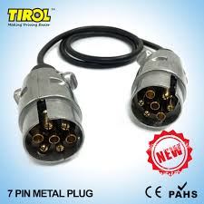 Tirol 7 Pin Metal Plug Trailer Wiring Cable Connector 12n Type 2 X 7 Pin Plugs 82cm T23488b Cable Connector Plug Cable Limiterplug Gauge Aliexpress
