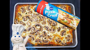What makes this recipe easier than others? How To Make Pizza Without The Red Sauce Using Pillsbury Pizza Dough Cheese And Mushroom Pizza Youtube