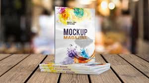 Magazine Mockup On Wooden Table In 2020 Magazine Mockup Mockup Free Psd Business Brochure Design
