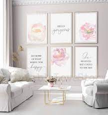 Feb 10, 2021 · mix and match your favorite pieces of art, regardless of style or era, and display them using similarly gilded frames. Bedroom Wall Artgallery Wall Printshello Gorgeous Signshe Etsy In 2021 Pink Office Decor Blush Pink Decor Pink Decor