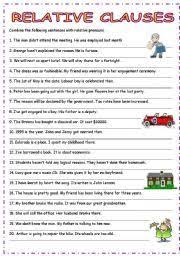 English Worksheet Relative Adjective Clauses Relative Clauses Grammar Worksheets English Grammar Worksheets